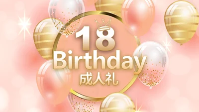粉色18岁成人礼生日快乐动态PPT模板