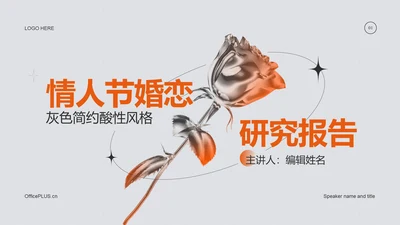 灰色创意情人节研究报告PPT