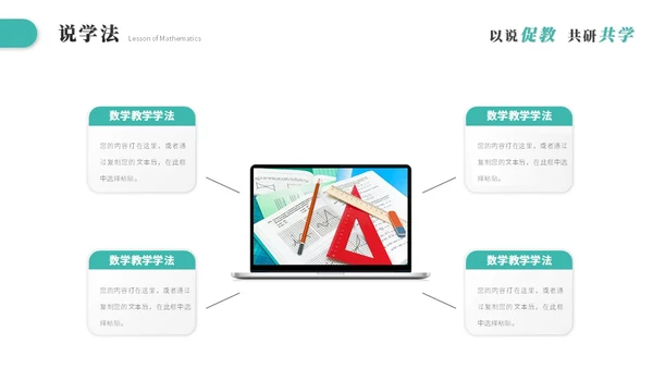 绿色简约微粒体教师说课教学课件公开课教育培训ppt模板