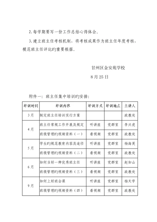 班主任培训专题方案.docx