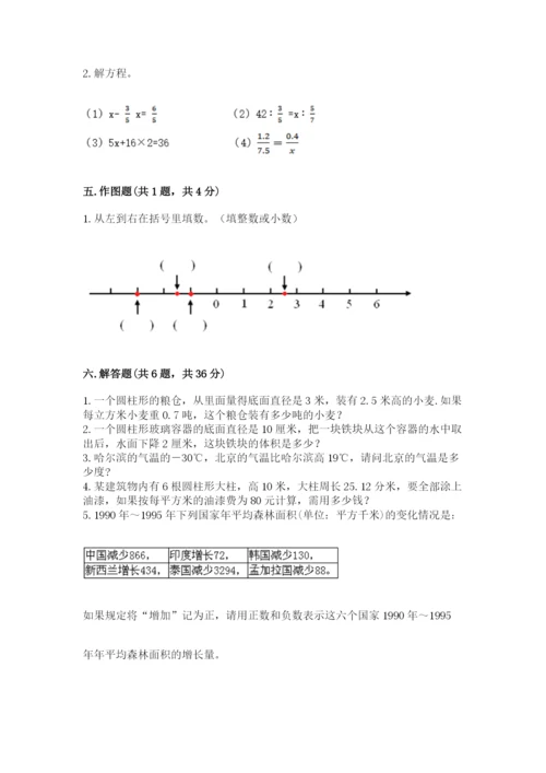 六年级下册数学期末测试卷精品【名师推荐】.docx