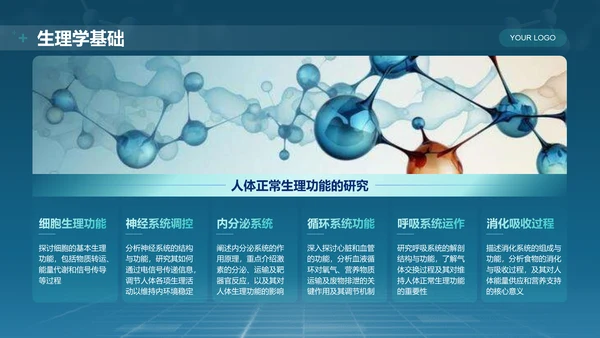 蓝色科技风医学基础知识与临床应用PPT模板