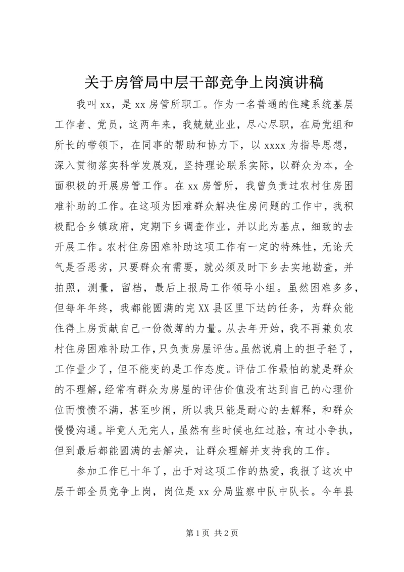 关于房管局中层干部竞争上岗演讲稿.docx