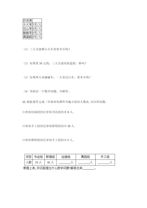 小学二年级数学应用题大全含答案【精练】.docx