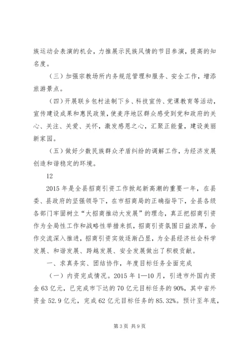 乡镇民宗局年度招商引资工作总结.docx