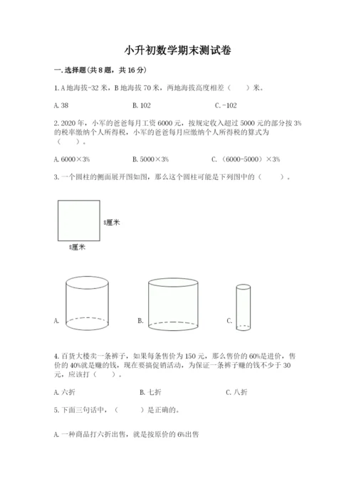 小升初数学期末测试卷精品【巩固】.docx