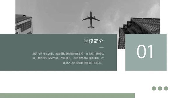 莫兰迪绿极简风图文简约风招生宣传PPT模板