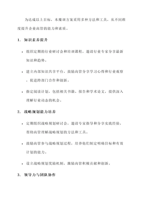 企业高管魔训方案