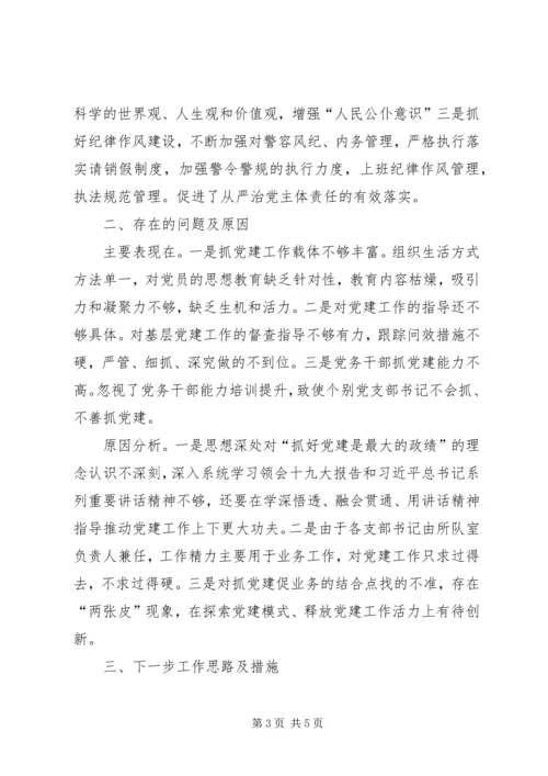 交警队领导党建工作责任述职报告.docx