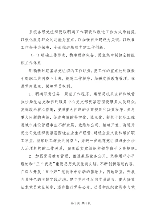 建管局党建创新意见.docx