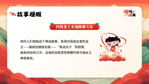 哪吒闹海神话故事通用PPT模板