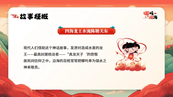 哪吒闹海神话故事通用PPT模板