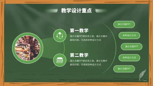 绿色高端教育课件教学开学说课公开课微课比赛讲课大赛汇报述职PPT模板