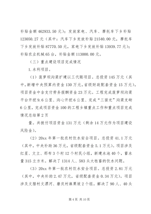 乡镇重点工作和重点项目完成情况总结.docx