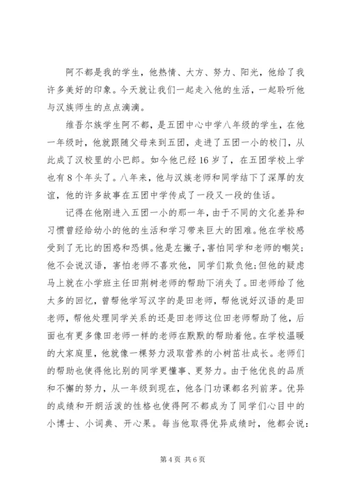 关于维护民族团结演讲稿.docx