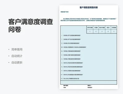 客户满意度调查问卷