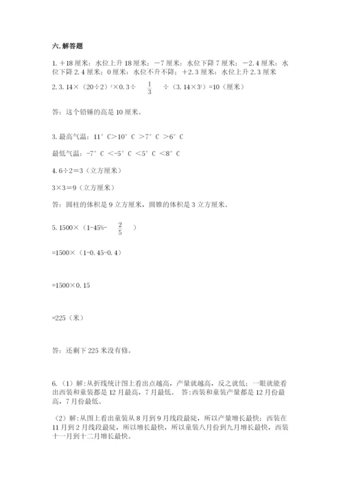 北师大版小学六年级下册数学期末检测试题附答案（轻巧夺冠）.docx