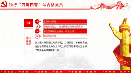 践行四讲四有，争做合格党员