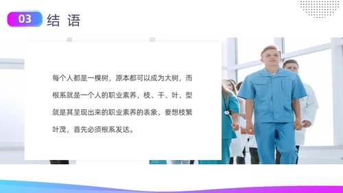 蓝色紫色商务实拍形状护士职业素养培训PPT课件
