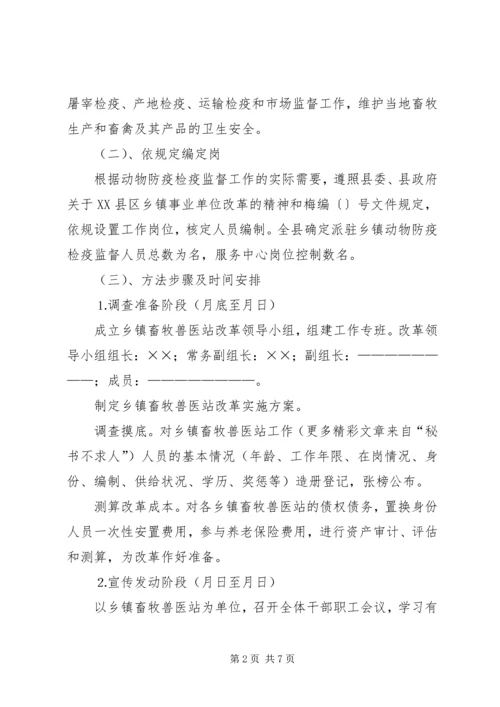 乡镇畜牧兽医站综合配套改革实施方案.docx