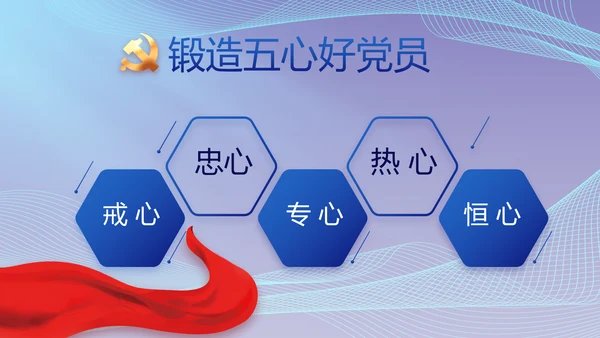 蓝色大气党建党支部年终工作总结PPT