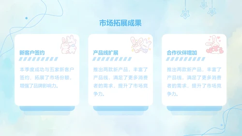 兔崽子蓝色卡通风工作总结ppt模版