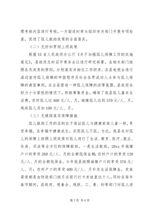 孤儿保障工作汇报.docx