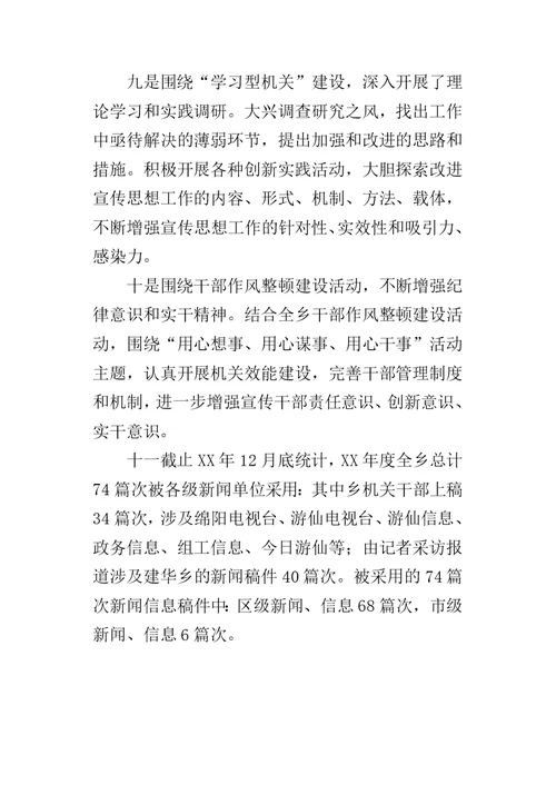 乡镇宣传的工作总结