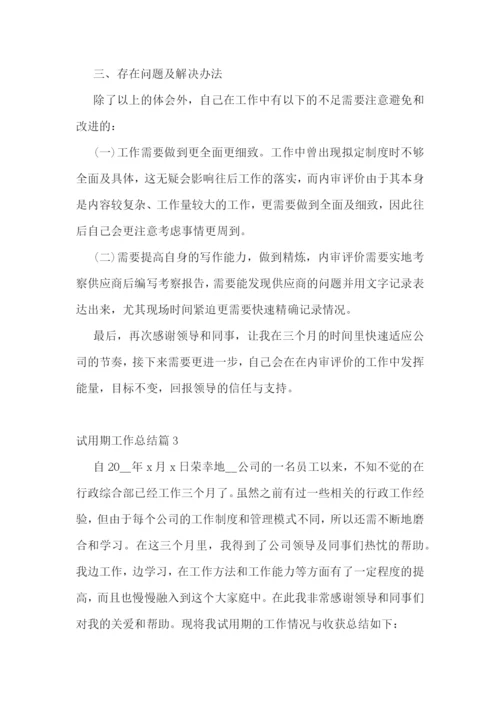 试用期工作总结(通用10篇).docx