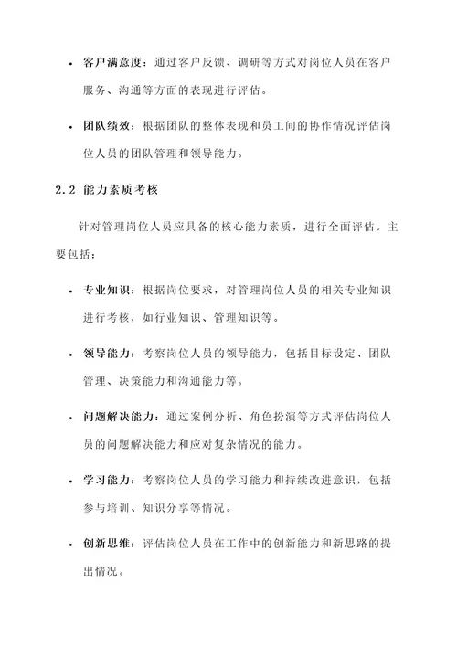 管理岗位人员考核方案