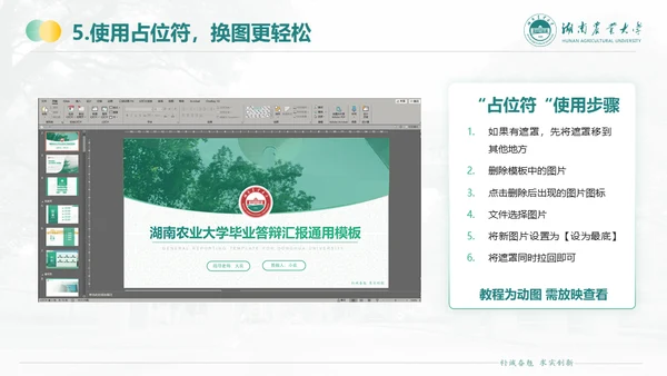 湖南农业大学毕业课题答辩通用PPT模板