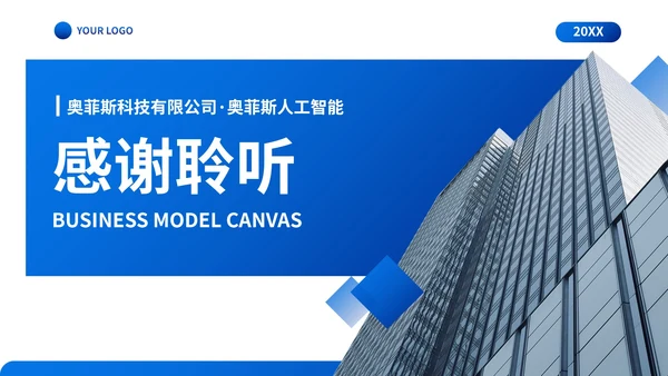 实景商务高级商业模式画布商业计划PPT模板