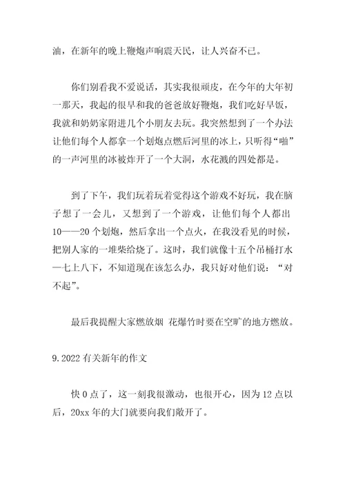 2022有关新年的作文精选10篇