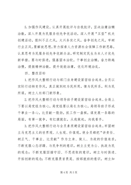 人社局作风整顿行动方案.docx