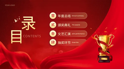 企业年会总结优秀员工表彰大会颁奖典礼PPT模板