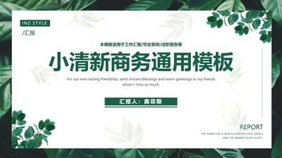 小清新商务汇报PPT模板