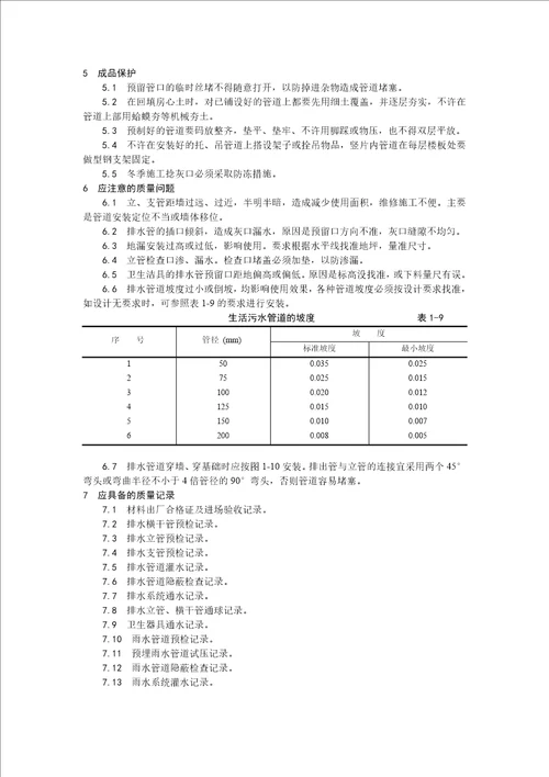 室内铸铁排水管道安装工艺