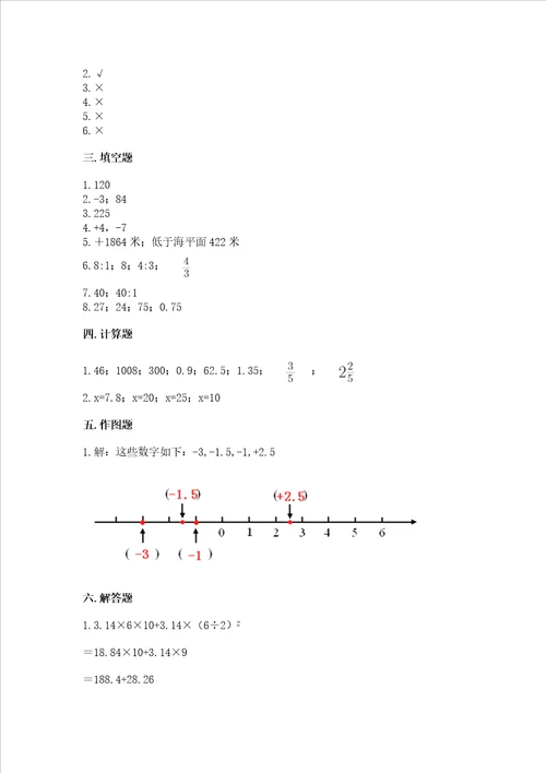 小学六年级下册数学期末测试卷精品网校专用