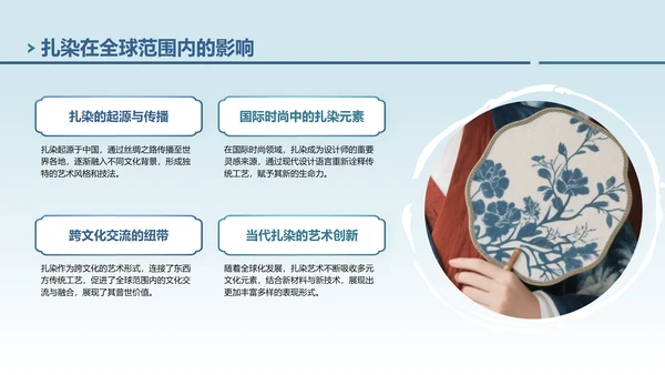 蓝色中国风非遗扎染的艺术魅力PPT模板