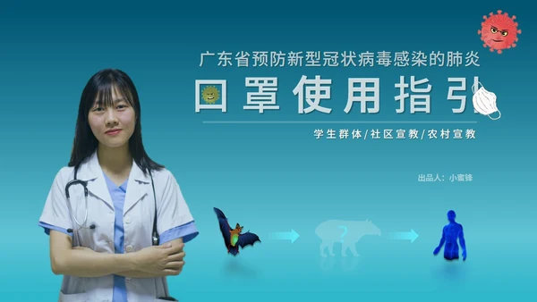 口罩正确使用指引PPT模板