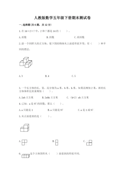 人教版数学五年级下册期末测试卷精选.docx