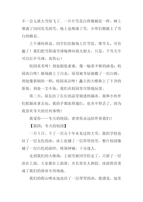 冬天的校园作文400字.docx