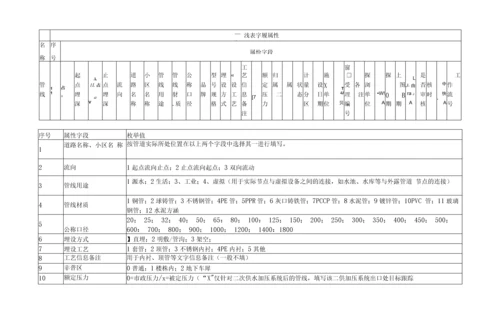 管网普查技术要求及供水管网数据标准表.docx