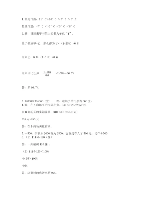 人教版六年级下册数学期末测试卷及完整答案（夺冠）.docx