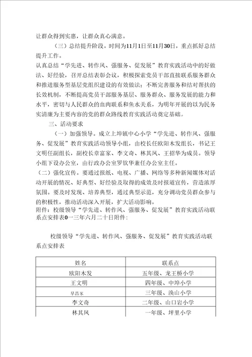 “学先进、转作风、强服务、促发展实施方案