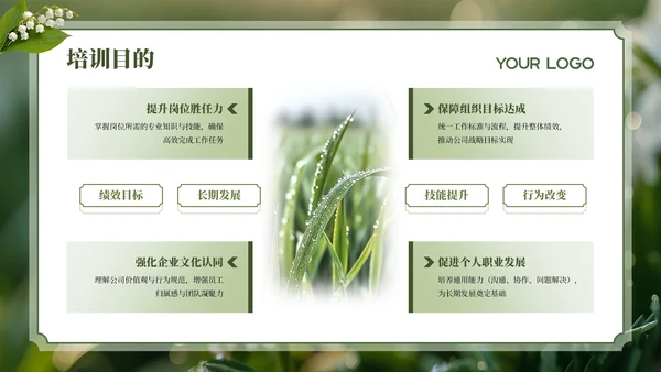 绿色清新员工培训PPT模板