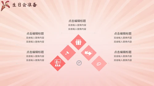 卡通粉色生日会通用PPT模板