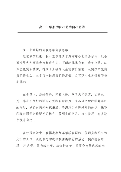 高一上学期的自我总结自我总结.docx