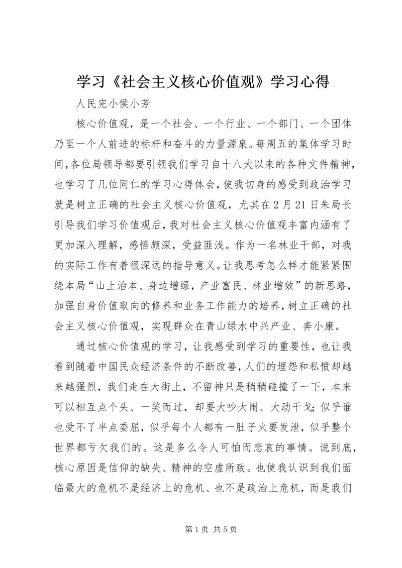 学习《社会主义核心价值观》学习心得.docx