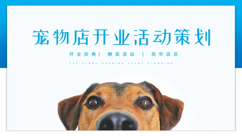 可爱小狗宠物店开业活动策划通用PPT模板